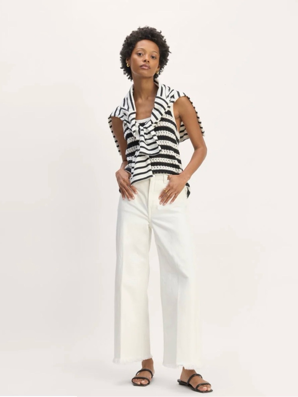 Everlane The Cropped Mariner Organic Cotton Jeans Frayed Hem